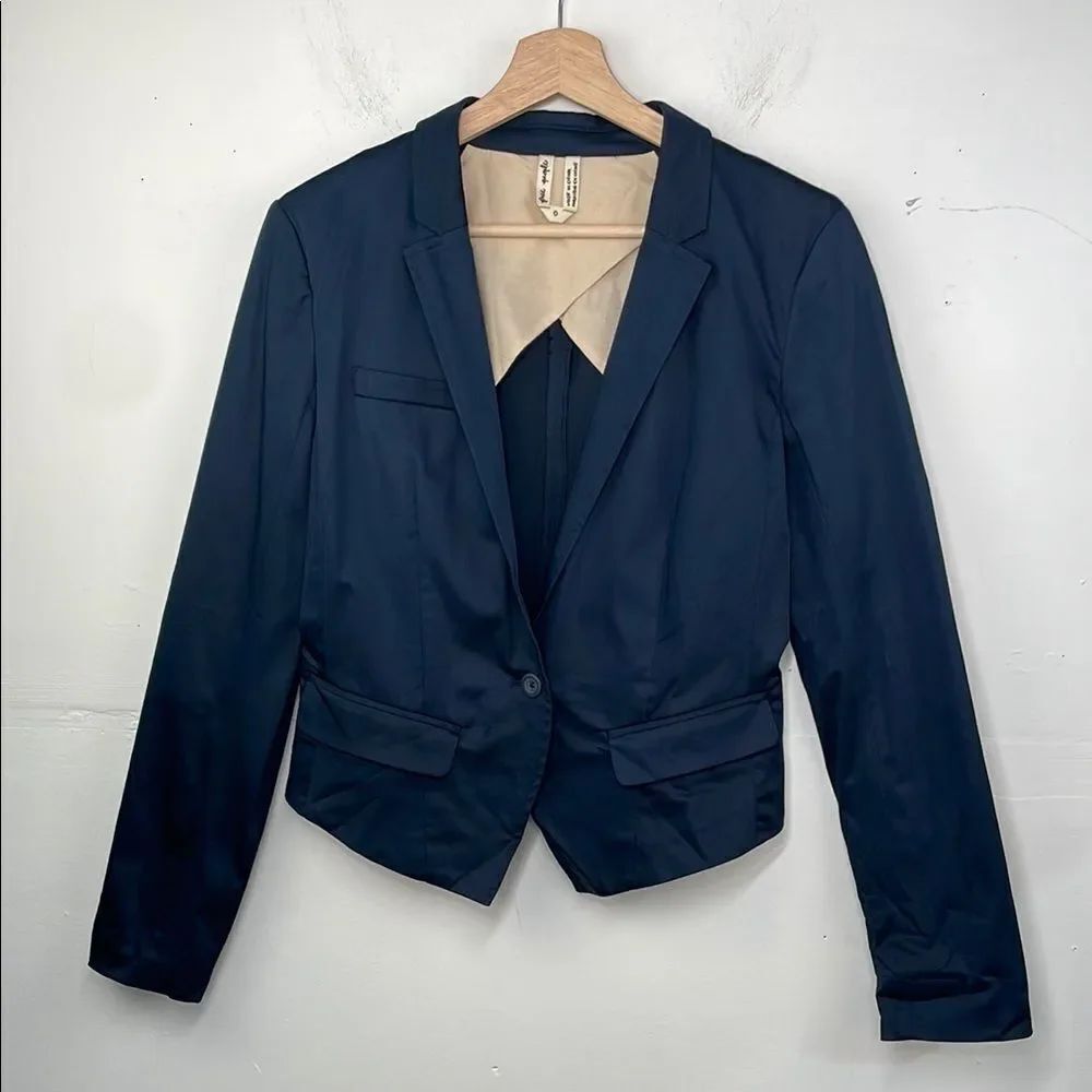Free People Women's Navy Blazer Y2K size 0